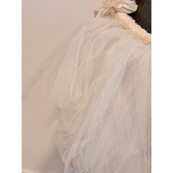 Vintage Structured Bridal Tiara Headdress  3D Organza /Faux Pearl Accents main image 7